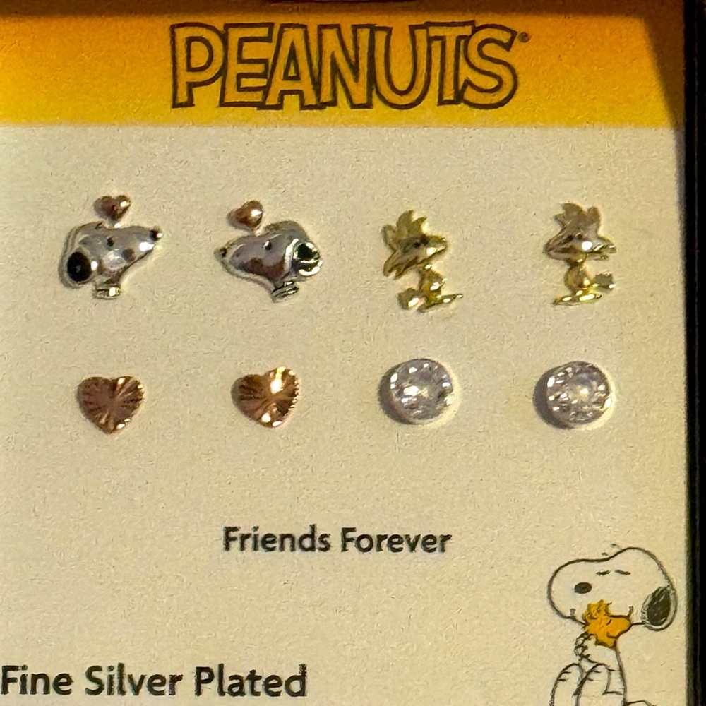 Peanuts silver plated Earrings Set